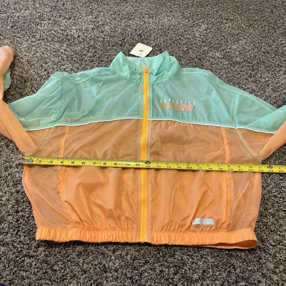 Fabletics Sport Payton Woven Jacket Large Peach Kiss Ombre Full Zip Pockets - Picture 12 of 13